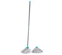Beldray® LA049179UFHSMFOB AntiBac Telescopic Floor Mop with Replacement Mop Head, Treated with Anti-Bac Protection, 127 cm Extendable Handle, Super Absorbent, Blue
