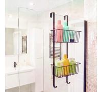 Beldray 2 Tier Hanging Shower Caddy, Adjustable Removable Baskets | Anti-rust coating, space-saving hanging design, removable shelves for cleaning, 3 kg max load per shelf, black finish