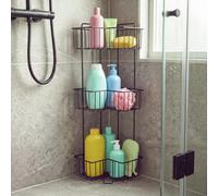 Beldray Antirust 3 Tier Metal Corner Shower Caddy - Black