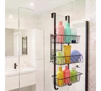 Beldray Shower Caddy 3 Tier Hanging Adjustable Baskets, Black | Anti-Rust Coating, Removable Baskets For Easy Cleaning, Space-Saving Storage For Shampoo Soap Razors, Bathroom Organiser