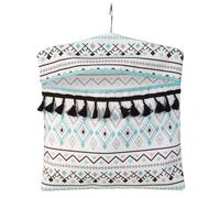 Beldray LA081551FEU7 Peg Bag - Hang On The Line, Peg Organisation, Easy Hanging Hook for Storage, Holds up to 50 Peg Bags, Reusable, Indoor/Outdoor Use, Clothes Peg Bag, 33 x 30 cm, Aztec Print