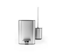 Beldray Bathroom Bin And Toilet Brush Set, 3 L Stainless Steel