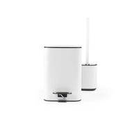 Beldray Bathroom Bin And Toilet Brush Set, 3L | Soft-Close Lid, Foot Pedal, Removable Inner Bucket, Closed-Top Holder, Non-Scratch Bristles, Antibacterial Treatment