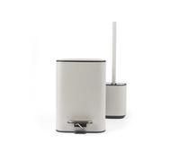 Beldray Bathroom Bin and Toilet Brush Set, 3L Soft-Close, Non-Scratch Bristles