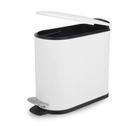 Beldray Bathroom Pedal Bin ? 5 Litre Small Toilet Bin, Soft Closing Lid, D-Shaped Sanitary Waste Bin for Bedroom, Office, Kitchen, Powder-Coated