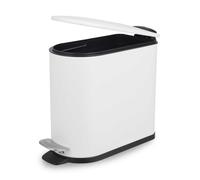 Beldray Bathroom Pedal Bin - 5L, Soft Closing Lid, D-Shaped, White, Space-Saving