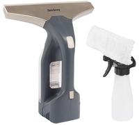 Beldray Cordless Window Vacuum Plus - Handheld & Rechargeable Vac for Streak Free Windows, Mirrors & Glass Cleaning, 100 ml Removable Water Tank, Includes Spray Bottle & Wipe Pad, Titanium, BEL01985