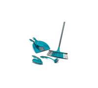 Beldray Cleaning Bundle with Broom, Dustpan & Brush Set, Blue