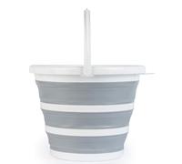 Beldray Collapsible Bucket - 10L Foldable Silicone Bucket, Sturdy Handle, Ideal for Travelling & Fishing, Space-Saving Design, Multi-Purpose Bin, Portable Home Cleaning, Camping, Water Basket, Grey