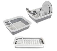 Beldray Collapsible Dish Drainer Drying Rack Space-Saving With Cutlery Divider
