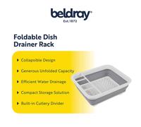 Beldray Collapsible Dish Drainer With Cutlery Divider Foldable For Compact