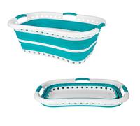 Beldray® Collapsible Folding Laundry Basket Hip Hugger 37 L Grey or Turquoise
