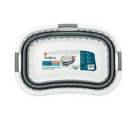 Beldray LA072979GRYEU Collapsible Laundry Basket - Hip Hugger Laundry Hamper, Curved & Shaped To Fit The Body, Non-Slip Ergonomic Handles, 66 x 44 x 24cm When Collapsed, Up To 37L Of Dry & Wet Washing