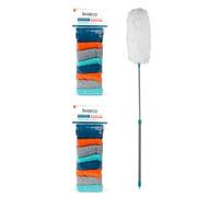 Beldray COMBO-7399A Telescopic Handle Fluffy Duster and 16 Microfibre Dusting Kitchen Cloths, Ideal for Chemical Free Cleaning