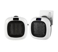 Beldray COMBO-8288 Electric Plug In Heater Set of 2, Portable Heating Unit With LED Display, 12 Hour Timer, 2 Fan Speed and Cool Down Function, Small Personal Space Heater, 700 W, White