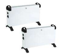 Beldray COMBO-8969A Free-Standing Portable Convector Heater - 2 Pack, Standing Radiator, Adjustable Thermostat & 3 Heat Settings, 750W/1250W/2000W, Fast Heat-Up & Auto Shut-Off, Silent Operation