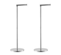 Beldray COMBO-9162 Toilet Roll Holder - 2 Pack Freestanding Toilet Paper Stand For Storage, Folding Swivel Head, Stainless Steel With Heavy Weighted Base, Hold Up To 4 Rolls, Bathroom, Washroom