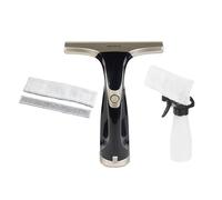 Beldray Cordless Window Vacuum Plus - Handheld & Rechargeable Vac for Streak Free Windows, Mirrors & Glass Cleaning, 60 ml Removable Water Tank, Includes Spray Bottle & 2 Spare Pads, Platinum
