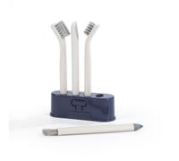 Beldray Deep Clean Detailing Brushes ? Pack of 4, Precision Cleaning, Includes Storage Holder, Stiff Bristle, V-Shaped Grout, Mini Dustpan with