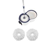 Beldray Deep Clean Spin Mop And Bucket Set, 5.4 L, 4 Refills | Pedal Spin Mechanism, Splash Guard Bucket, 360 Degree Rotating Mop Head, Microfibre Heads, Antibac Replacement Heads