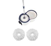 Beldray Deep Clean Spin Mop & Bucket with Antibac Spin Mop Refills Set - 4 Microfibre Mop Heads, 5.4L Pedal Bucket, 360° Spin & Dry, Splash Guard, Antibacterial Replacement Heads for Hard Floors
