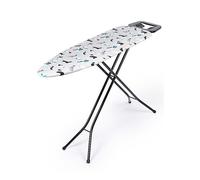 Beldray LA031190DFEU7 Compact Ironing Board - Folding Ironing Table, 7 Heights, Collapsible, Adjustable Iron Rest, Heat Reflective Surface, Lightweight, Machine Washable Dog Print Cover, 110 x 33 cm