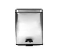 Beldray Double Compartment Bin - 5 Litre Dual Separation Waste Bin, Rectangular Rubbish Bin, Removable Inner Buckets, Suitable For Bedrooms & Bathrooms, Foot Pedal Function, Stainless Steel
