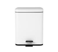 Beldray Double Compartment Bin - 5 Litre Dual Separation Waste Bin, Rectangular Rubbish Bin, Removable Inner Buckets, Suitable For Bedrooms & Bathrooms, Foot Pedal Function, White, LA035235WHTFEU7