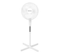 Beldray EH3196 Pedestal Stand Fan - 16" Electric Standing Cooling Fan, Oscillating Head, Circulates Cool Air, Adjustable Height To 1.25m, 3 Speed Settings, Spiral Blade Mesh Guard, 45W, White