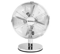 Beldray EH3266CH 10 Inch Desk Fan - 3 Speed Settings, Adjustable Head, Oscillating Function, Portable, Ideal for Home Cooling, Bedroom, Office, Tabletop/Desktop, 30 W, Silver/Chrome