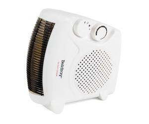 Beldray Electric Flatbed Fan Heater - Upright Heater with 2 Heat Settings and Cool Air Function, Adjustable Thermostat, Overheat Protection, Dual Position, Portable Carry Handle, 2000 W EH0569SSTK