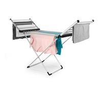 Beldray Electric Heated Airer - Foldable Drying Rack with Wings, 18 Aluminium Bars, 1.4m Power Cord, 15kg Capacity, Extendable Clothes Dryer, Compact Storage, Collapsible, Fast Heat-Up, 230W, Silver