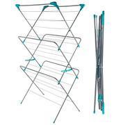 Beldray Extra Large Clothes Airer, 19M Drying Space, 18Kg Capacity | Foldable design, non-slip feet, fold-out hooks for extra items, includes 26 hanging clips for delicates, 81cm width