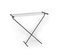 Beldray Flatbed Foldable Compact Clothes Rack, Indoor Airer, 6M Space Over 6 Drying Bars, Lightweight, Assemble, Max Load 6kg, Hanging Hook for Easy Storage, Carbon Steel, Black, Single