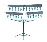 Beldray Freestanding Airer & Peg Hanger Set - 20 Metre Hip Level Clothes Drying Rack, 3 Peg Hangers with 24 Clothespins, Clip & Hang Sock Hangers for Washing Line, Indoor, Outdoor, 4 Ground Pegs