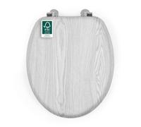 Beldray Grey Oak Effect Toilet Seat, Standard Fit 37 X 43 Cm