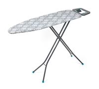Beldray LA023995IKAT Folding Ironing Board - Compact Vertical Storage, 7 Variable Heights, Lightweight Collapsible Ironing Table For Left/Right Handed Use, Adjustable Iron Rest, 110 x 33cm, Grey Ikat