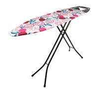 Beldray LA031282POM2EU7 Easy Glide Ironing Board - Foldable, Adjustable Iron Rest, 7 Heights, Thick Underlay for Smooth Pressing, Heat Reflective Cover, Hanging Slots, 122 x 38 cm, Pomegranate Print