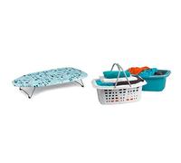 Beldray LA023735SEW Table Top & Desk Ironing Board, 73 x 31cm + Beldray LA030450TQ Strong Laundry Washing Basket With Carry Handles