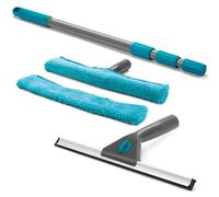 Beldray LA028693TQ Telescopic Window Cleaner - 5 Piece Window Cleaning Tools, Window Squeegee, 130cm Cleaning Pole, Microfibre Wipers, Streak Free
