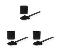 Beldray LA028954BLK Antibac Toilet Brush - Slim head Toilet Cleaner Brush, Non-Scratch Silicone Bristles, Deep Cleaning, Fits Under Toilet Rim, Antibacterial Bristles, Easy Grip Handle, Black