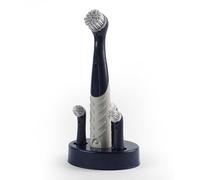 Beldray LA030100FEU7 Deep Clean Scrubber Turbo Brush - Electric Bathroom Cleaner with 4 Oscillating Brush Heads, Non-Slip Grip, Brush Stand Included for Neat Storage, Fast Precision Cleaning, Navy