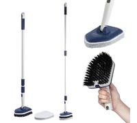 Beldray LA030148FEU7 Deep Clean 2 in 1 Tub and Scrub - Cleaning Brush with Extendable Handle, Bathroom Cleaner with 180° Swivel Head, Pointed Edge for Corners, Scrubbing Pad for Deeper Cleaning