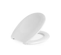 Beldray LA030252 Soft Close Toilet Seat - Simple Fixing, D-Shaped Oval Toilet Seat, Sturdy Zinc Alloy Hinges, Durable, Strong Duroplast, No Tool Fitting, White,38.5 x 5.2 x 46.1 cm