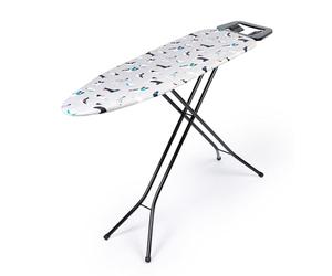 Beldray LA031190DFEU7 Compact Ironing Board - Folding Ironing Table, 7 Heights, Collapsible, Adjustable Iron Rest, Heat Reflective Surface, Lightweight, Machine Washable Dog Print Cover, 110 x 33 cm