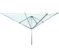 Beldray LA031198TQ Rotary Outdoor Clothes Airer Washing Line With Ground Spike, 4 Arm Folding Garden Laundry Rack, 50 Metres Drying Space, Durable Steel Frame Holds Up To 20kg, Easy Umbrella System