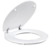 Beldray LA032355WHTFEU7 Wooden MDF Toilet Seat Oval Shaped, Stainless Steel Release Hinge For Easy Cleaning