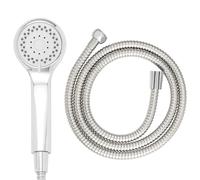 Beldray LA032593FEU7 Shower Head & Hose Set - 3 Spray Functions (Shower, Massage, Shower & Massage), 1.5m Flexible Hose Shower Pipe, Stainless Steel Finish, Easy to Install - All Fittings Included