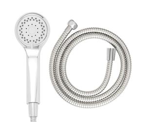 Beldray LA032593FEU7 Shower Head & Hose Set - 3 Spray Functions (Shower, Massage, Shower & Massage), 1.5m Flexible Hose Shower Pipe, Stainless Steel Finish, Easy to Install - All Fittings Included