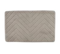 Beldray LA032647LGRYUFFEU7 Anti-Bac Chevron Memory Foam Bath Mat - Extra-Soft Bath Rug, Machine Washable, Anti-Slip Backing for Added Safety, Treated with Antimicrobial Treatment, 50 x 80 cm, Grey